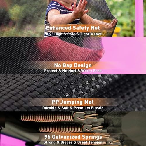 Tranpoline 1500LBS for Kids and Adults with Enclosure Net and Basketball Hoop