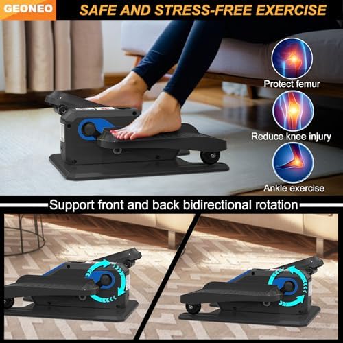 Under Desk Elliptical Machine, Quiet & Small Electric Seated Pedal Exerciser for Senior, Featuring Remote Control & 12 A