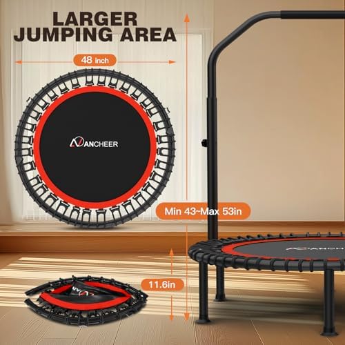 ANCHEER 48" Foldable Rebounder Trampoline for Adults Kids - Indoor & Outdoor, Max Load 550lbs ANCHEER 40" Foldable Rebou