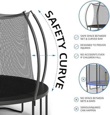 **ASTM Approved 12FT Round Trampoline with Enhanced Weight Capacity for Kids and Adults** | **Heavy-Duty Bounce Mat wit