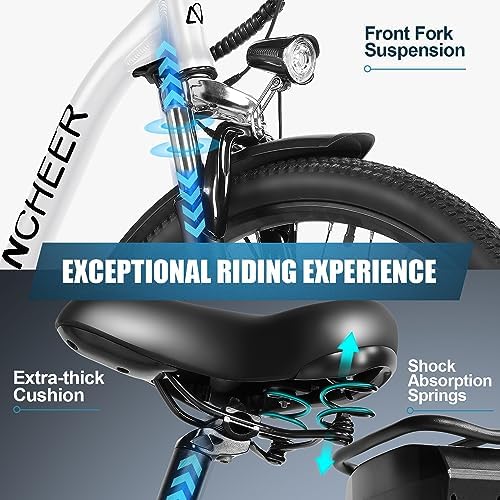ANCHEER 48V 500Wh Electric Bike for Adults, Fast-Charge Removable Battery, Up to 60 Miles, 26" Commuter EBike | ANCHEER