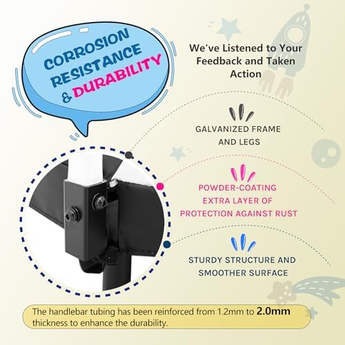 SkyBound Kids Trampoline Indoor 36 Inch - Kids Trampoline with Handle - |0mm Steel Pipe Mini Trampoline for Toddlers and