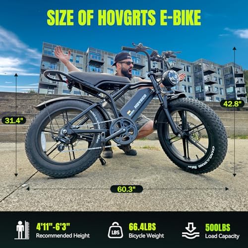 HOVSCO 1500W Peak Motor Electric Bike for Adults - Off-Road Fat Tire Ebike