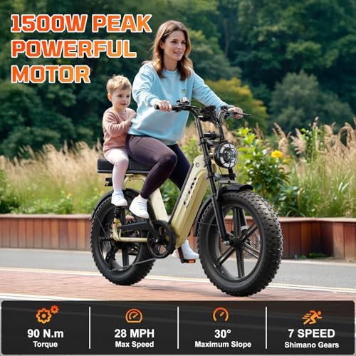 TST Electric Bike for Adults with 1500W Peak Brushless Motor | TST Electric Dirt Bike for Adults with 60 Miles Range |