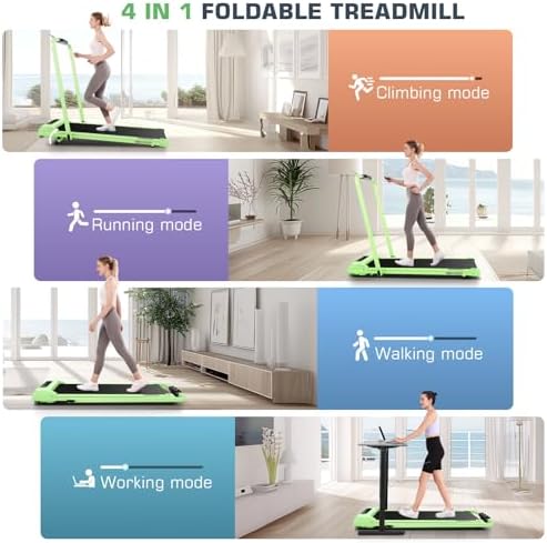 ANCHEER Under Desk Treadmill with Incline and Handle Bar for Home Office | ANCHEER 4 in 1 Folding Treadmill with LED Di