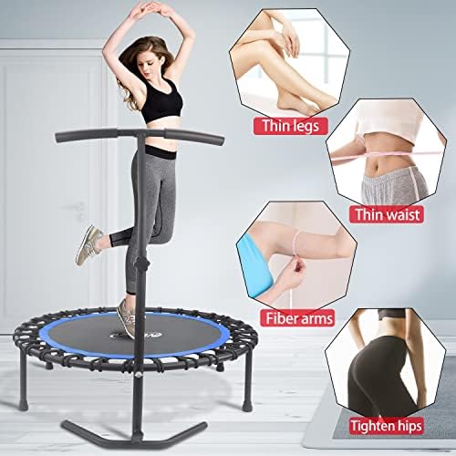 NEWAN Silent Mini Trampoline for Adults - 40" to 48" Diameter, Max Limit 330lbs, Silent Bungee Rebounder Jumping Cardio