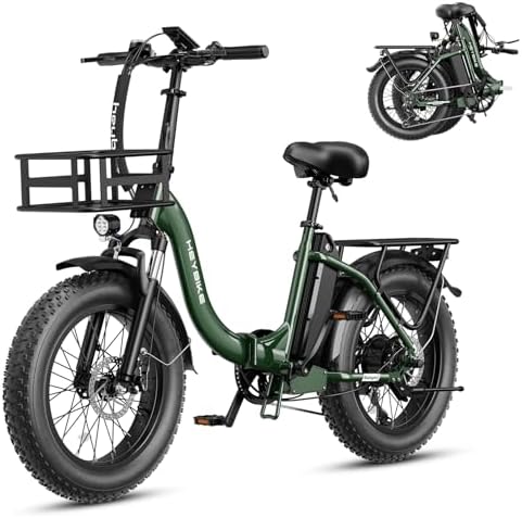 Heybike Ranger Electric Bike for Adults, Peak 1400W Motor Ebike, 28MPH Folding Step-Thru E Bike with Front Suspension