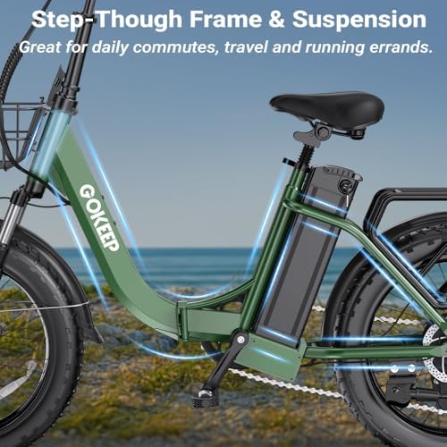 1300W Folding Electric Bike for Commuters, 75 Miles Range, 52V 13Ah Battery, Fat Tire & Suspension, 28MPH, UL2849 Certi