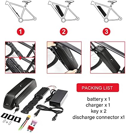 Yose 36V 13Ah 48V 13Ah Electric Bicycle Battery Down Tube Battery Safe Lock Led Indicator Light