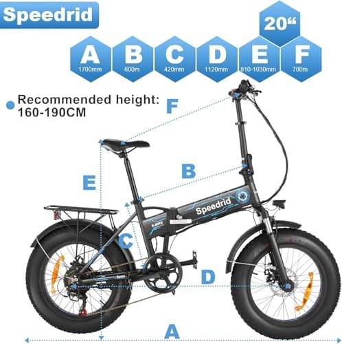 ANCHEER Folding Electric Bike for Adults | Electric Bicycle with 500W Brushless Motor(Peak 800W) 7 Speed Gear | ANCHEER