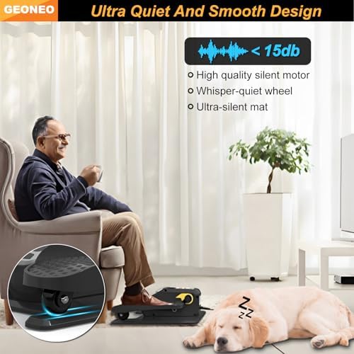 Under Desk Elliptical Machine, Quiet & Small Electric Seated Pedal Exerciser for Senior, Featuring Remote Control & 12 A