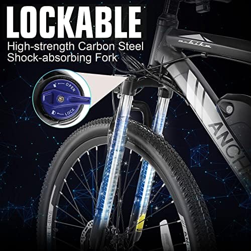 ANCHEER 750W Electric Bike for Adults, 60 Miles Ride, Fast Charge, 27.5'' Hummer Electric Mountain Bike with LCD Display