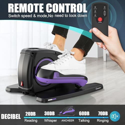 ANCHEER Quiet Elliptical Machine for Seniors and Office Workers - Low-Impact Pedal Exercise at Desk, Smart LCD Display,