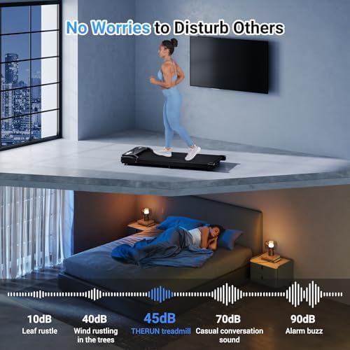 THERUN Walking Pad Treadmill Under DeskPortable Mini Treadmill for Home Office|5HP 265 lbs Weight Capacity Remote Contro
