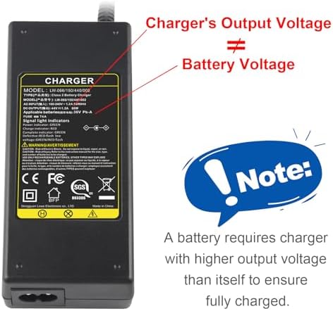 TREE.NB 5|6V 2A Charger for Lithium Battery with 5.5x|1mm Jack Round Connector, GOTRAX GXL V2/G2/G3/G4/Apex/Glider/XR El