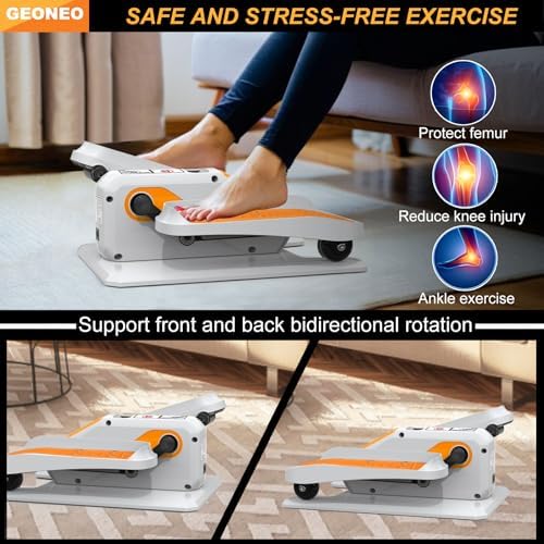 Under Desk Elliptical Machine, Quiet & Small Electric Seated Pedal Exerciser for Senior, Featuring Remote Control & 12 A