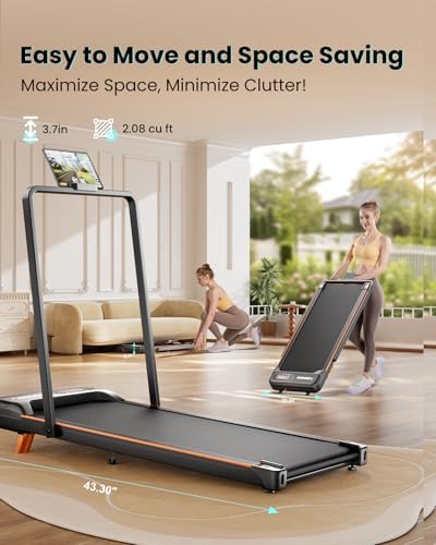 Home Office Walking Pad, Under Desk Treadmill with Incline, |5HP Portable Walking Treadmill, 265 Lbs Weight Capacity, Re