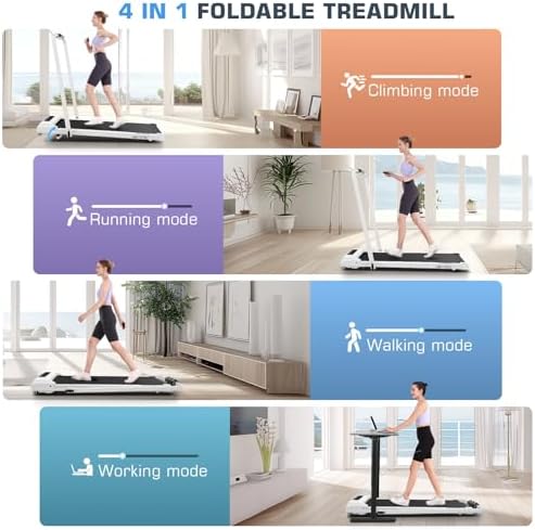 ANCHEER Under Desk Treadmill with Incline and Handle Bar for Home Office | ANCHEER 4 in 1 Folding Treadmill with LED Di