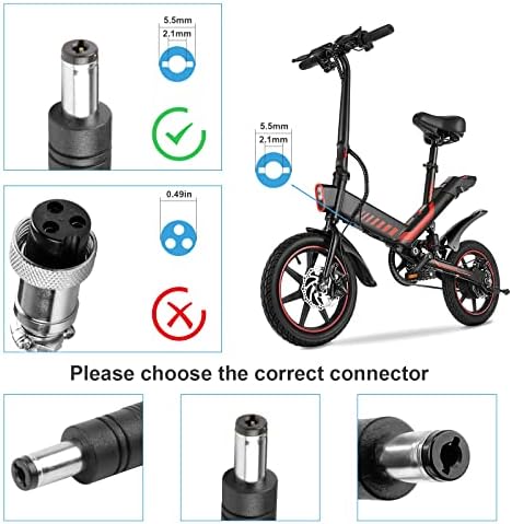 TREE.NB 5|6V 2A Charger for Lithium Battery with 5.5x|1mm Jack Round Connector, GOTRAX GXL V2/G2/G3/G4/Apex/Glider/XR El