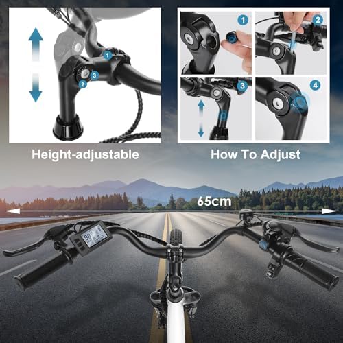 ANCHEER 48V 499Wh Electric Bike for Adults, 26" City Commuter Bike for Women Men, Up to 55 Miles Range, 3H Fast Charge,