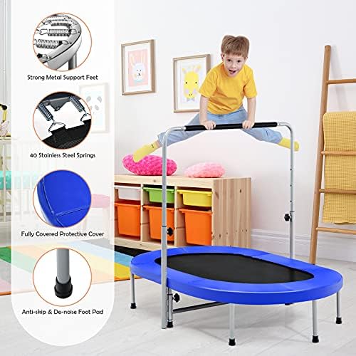 Giantex 2 Persons Foldable Fitness Trampoline Outdoor Indoor OEKO-TEX MAX 330LBS Adult Kid Fitness