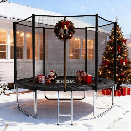 SKOK Kids Outdoor Trampoline, 400LBS ASTM Approved Net Trampoline, Kid Friendly, Outdoor Play, Durable and Safe, 12ft Di