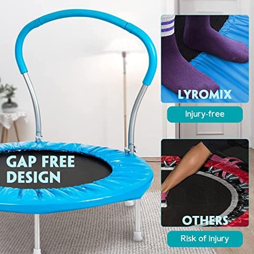 Lyromix 36-Inch Kids Trampoline with Handle - Indoor Mini Trampoline for Toddlers and Kids Lyromix 36-Inch Kids Trampoli