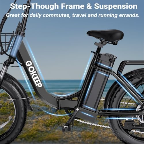 1300W Folding Electric Bike for Commuters, 75 Miles Range, 52V 13Ah Battery, Fat Tire & Suspension, 28MPH, UL2849 Certi