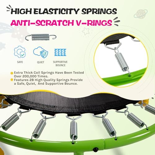 SkyBound Kids Trampoline Indoor 36 Inch - Kids Trampoline with Handle - |0mm Steel Pipe Mini Trampoline for Toddlers and