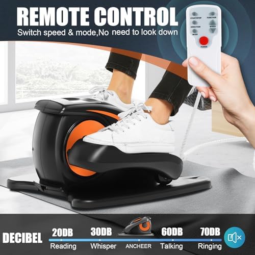 ANCHEER Quiet Elliptical Machine for Seniors and Office Workers - Low-Impact Pedal Exercise at Desk, Smart LCD Display,