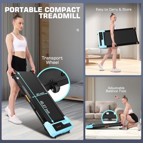 ANCHEER Portable Desk Treadmill, |5HP Walking Pad Treadmill, Home Office Gym Fitness, Easy Installation, Remote Control,
