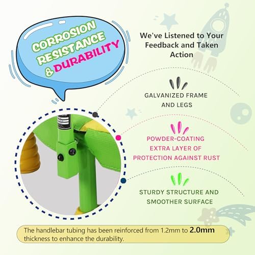 SkyBound Kids Trampoline Indoor 36 Inch - Kids Trampoline with Handle - |0mm Steel Pipe Mini Trampoline for Toddlers and