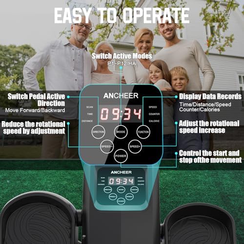 ANCHEER Quiet Elliptical Machine for Seniors Office Home Exercise