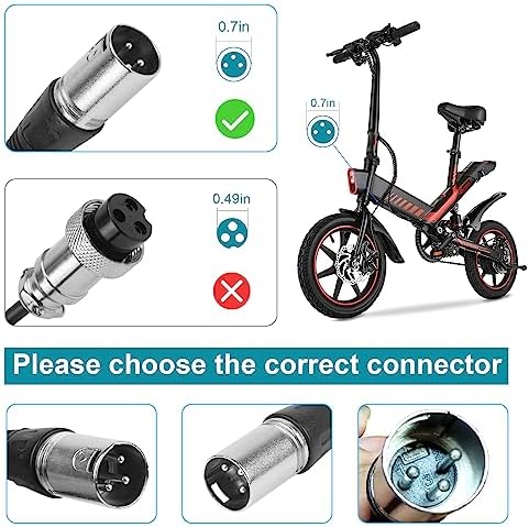 36V Electric Bike Charger 42V2A Output Lithium Battery Charger for Lithium Batteries 10 Series Male 3-Pin XLR Socket/Con