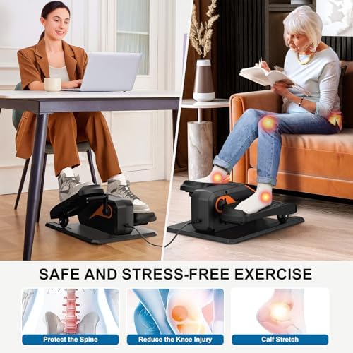 VIVURN-018 Under Desk Elliptical for Seniors with Non-Slip Mat & Quiet Design | VIVURN-018 12 Speed Mini Elliptical Exe