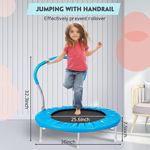 Lyromix 36-Inch Kids Trampoline with Handle - Indoor Mini Trampoline for Toddlers and Kids Lyromix 36-Inch Kids Trampoli