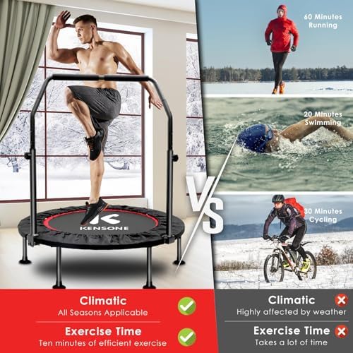 Kenson Mini Foldable Trampoline for Kids and Adults Indoor Use | Kenson Indoor Trampoline 40"/48" Foldable Rebounder fo