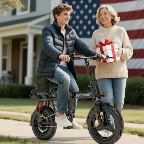 Peak 750W Motor 48V 20Ah Folding Electric Bike for Adults UL2849 | 45 Miles Range 14'' Lightweight Adults Electric Bike