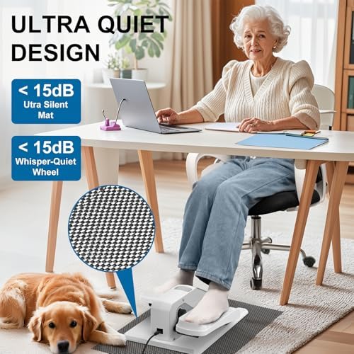 VIVURN-018 Under Desk Elliptical for Seniors with Non-Slip Mat & Quiet Design | VIVURN-018 12 Speed Mini Elliptical Exe