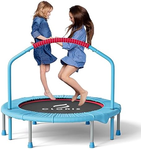 CLORIS 38in/48in Folding Trampoline for Adults with Adjustable Foam Handle - Max Load 450lbs Safety Padded Cover Best Gi