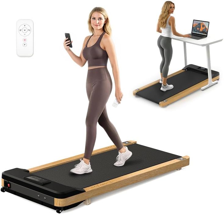 Maksone Under Desk Treadmill for Office Workers with Wooden Walking Pad and Remote Control | Maksone Expert Under Desk