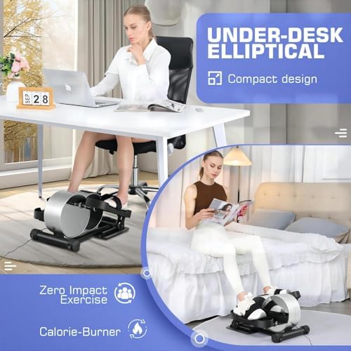 ANCHEER High-End Under Desk Elliptical Machine for Seniors - Portable & Mini Leg Exerciser While Sitting. Perfect Gift f
