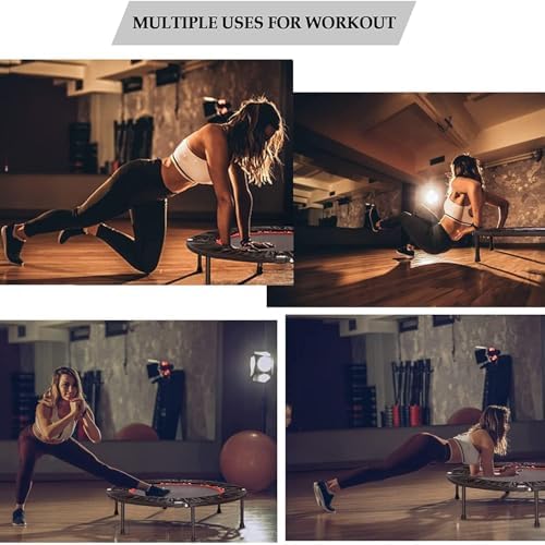 40"/48" Fitness Rebounder Trampoline with 4-Level Adjustable Foam Handle for Kids & Adults | Quiet and Stable 40"/48" E