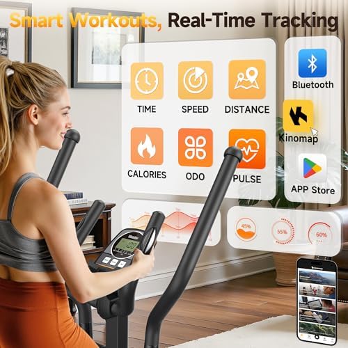 Niceday Elliptical Exercise Machine for Home Workout, Magnetic Elliptical Trainer with Kinomap APP Support, 19IN Stride,