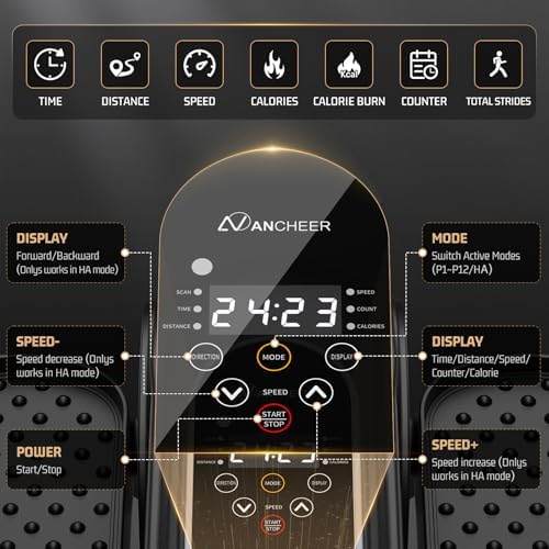 ANCHEER Ergonomic Elliptical Machine for Home Office Desk with 12 Speed Adjustments | Quiet and Portable ANCHEER Ellipt