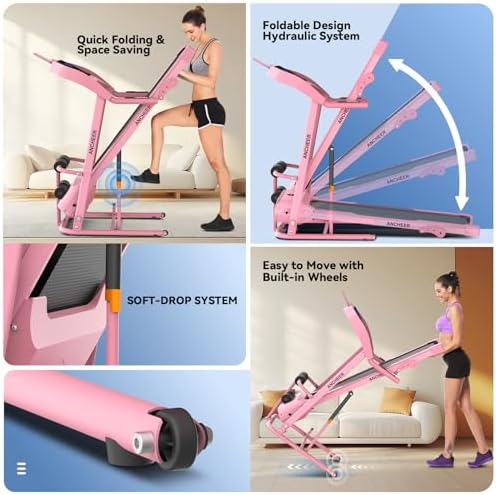 ANCHEER 2025 Upgrade |5HP Portable Treadmill with Sit Up Bench for Home Fitness Lovers | ANCHEER Foldable Treadmill wit