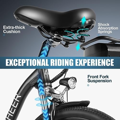 ANCHEER Electric Bike for Adults, 48V 499Wh Ebike, 26" City Commuter Bike for Women Men ANCHEER Electric Bike for Adults