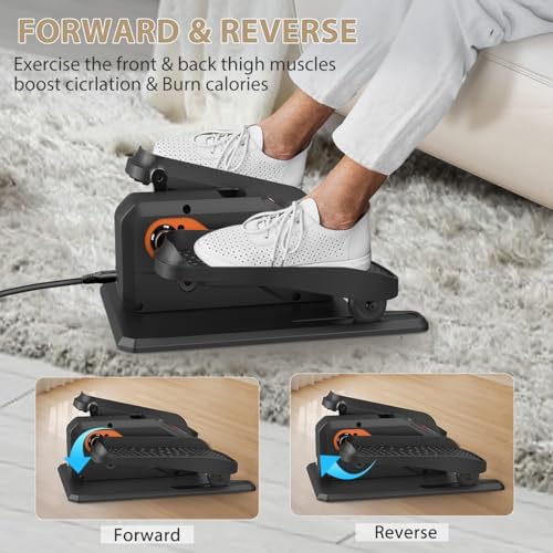 Electric Elliptical Machine for Seniors, Quiet & Portable Seated Pedal Exerciser as Seen on TV 15 Adjustable Speed 5 Aut