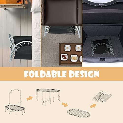 Giantex 2 Persons Foldable Fitness Trampoline Outdoor Indoor OEKO-TEX MAX 330LBS Adult Kid Fitness