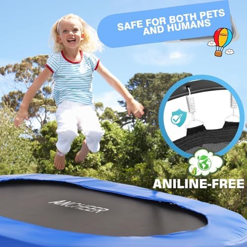 Kids Toddler Trampoline Indoor Outdoor Games 56" 220LBS Capacity Foldable Safety Handrail ASTM Certified